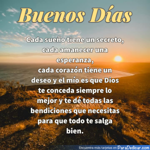 Buenos Días: Sueños y Esperanzas para Compartir