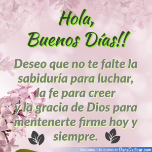 Deseo Sabiduría y Fe: Mensajes de Buenos Días