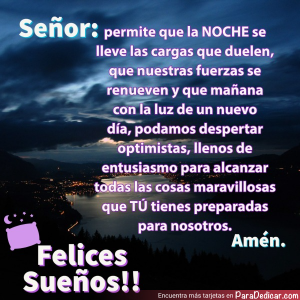 Señor: Mensaje de Buenas Noches para Compartir Amor